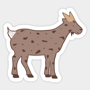 Chocolate Ice Cream Goat (brown background) Sticker